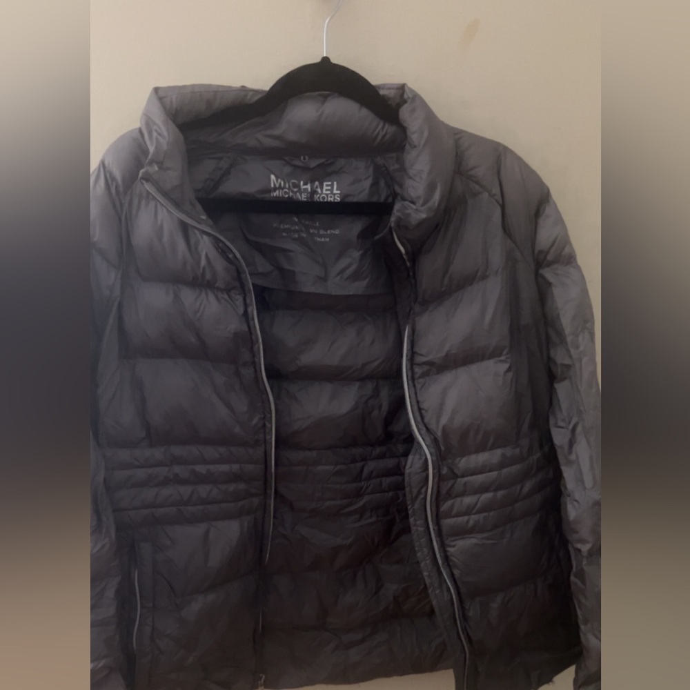 Michael Kors Gray Quilted Packable Puffer Jacket
